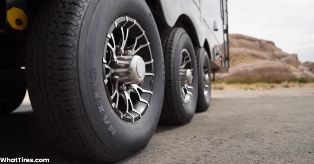 atlas trailer tires on dry road